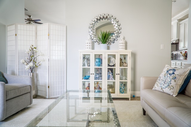 White toned living room